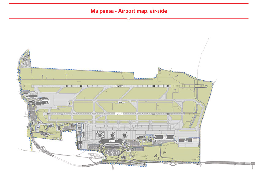 Malpensa - Airport map, air-side